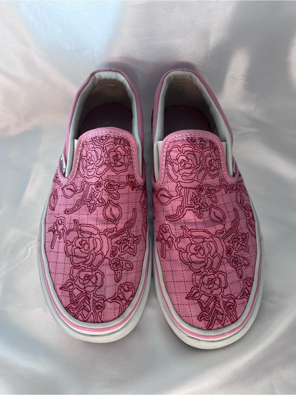 Women's VAN’S Pink Floral Slip-On Canvas Sneakers